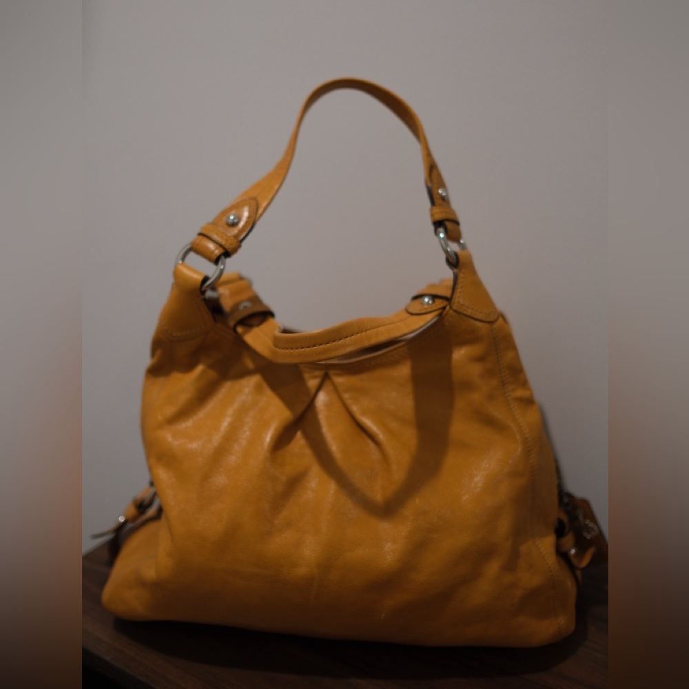 🚨 COACH 13897 MAGGIE LEATHER HOBO BAG in Mustard Yellow